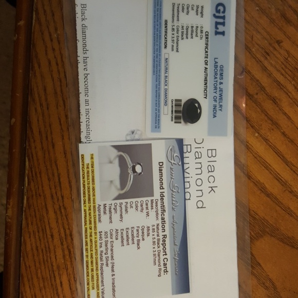 Black diamond .88ct sterling silver ring - Picture 4 of 4